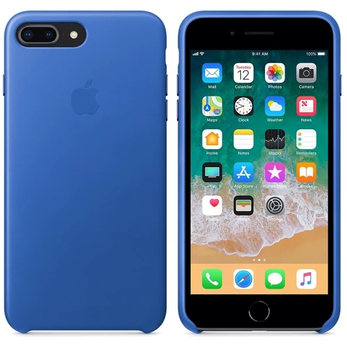 Чехол для iPhone Apple Leather Case Electric Blue (MRG92) for iPhone 8 Plus/iPhone 7 Plus: Тип чехла накладка на заднюю часть