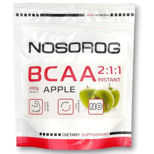 Амінокислота для спорту Nosorog BCAA 2:1:1 200 г / 36 servings / Apple