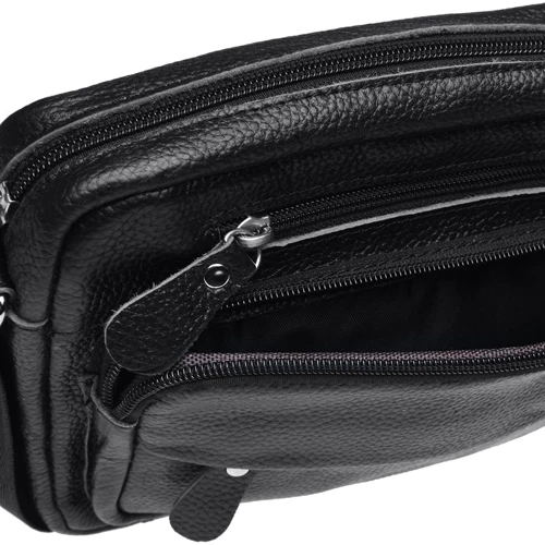 Мужская сумка через плечо Keizer черная (K1010-black): Тип ручки Плечевой ремень, Без ручки