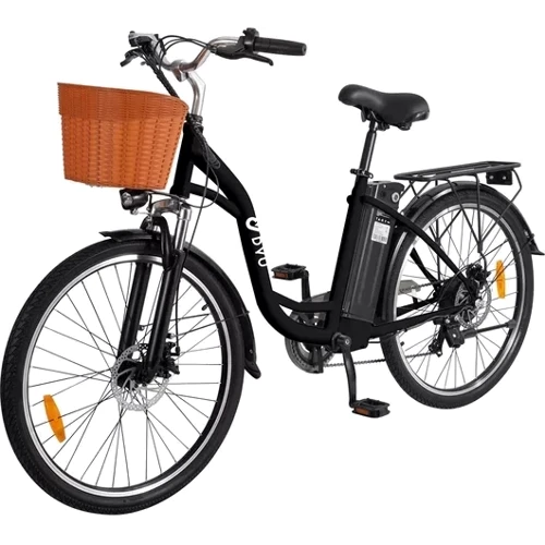 Електровелосипед DYU C6 (350 Вт, 12,5 А/год, 36 В, 25 км/год), колеса 26", чорний: Розмір 1850х610х1170 мм