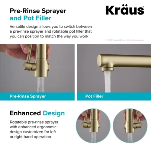 Змішувач для кухонного миття Kraus Artec Pro KPF-1603BGMB