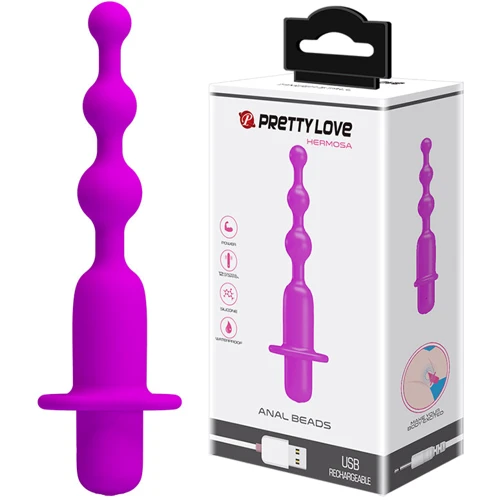 Анальная цепочка с вибрацией Pretty Love Hermosa Anal Beads Purple