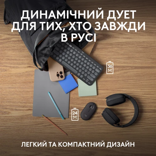 Комплект беспроводной Logitech Pebble 2 Combo Graphite Wireless (920-012239): Максимальное разрешение сенсора 400-4000 dpi
