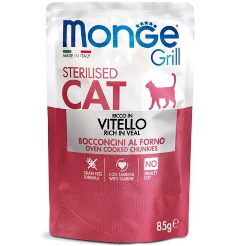 Влажный корм для котов Monge Cat Grill Sterilised телятина 0.085 кг (70013642)