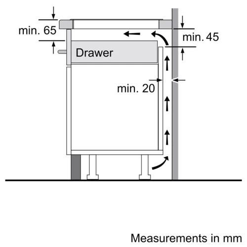 Варочная поверхность BOSCH PUJ611BB5E: Размеры для встраивания 56х49 см