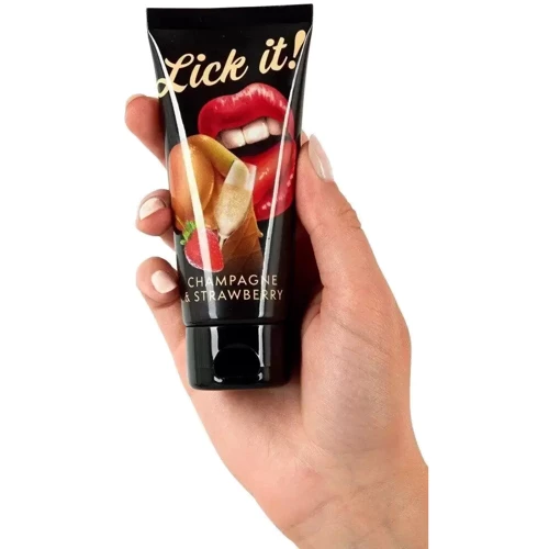 Лубрикант оральный Lick-it Champagne & Strawberry, 100 мл