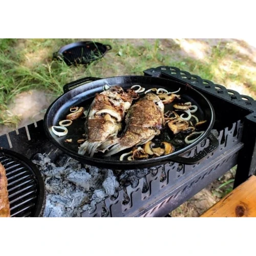Казан Brizoll чугунный азиатский с крышкой-сковородой 8л KA08-3 фото 5