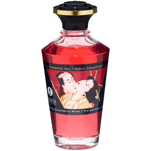 Розігріває масло Shunga APHRODISIAC WARMING OIL - Sparkling Strawberry Wine (100 мл)