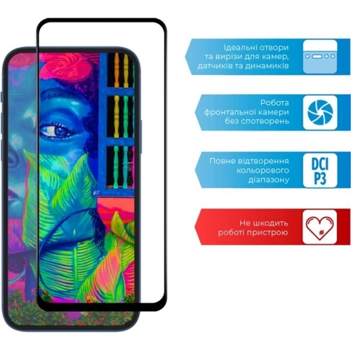 Аксессуар для смартфона ACCLAB Tempered Glass Full Glue Black for Xiaomi Redmi Note 11 4G / Redmi 10 / 10 Prime / 10 Prime 2022: Материал стекло