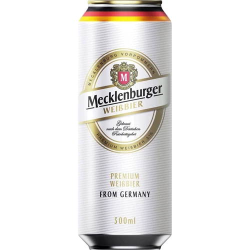 Пиво Mecklenburger Weissbier, светлое нефильтрованное, 5.1% 0.5л (PLK4015042108818)