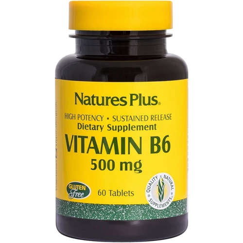 Nature's Plus Vitamin B6, 500 mg, 60 Tablets (NTP1665)