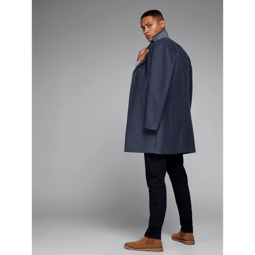 Пальто Jack & Jones 53878623 48 синее демисезон: Фасон Прямой
