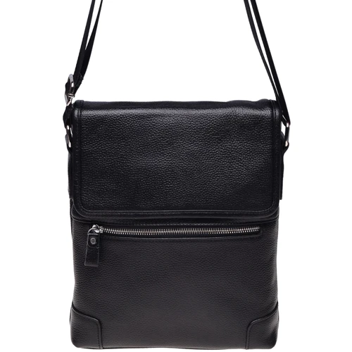 Мужская сумка планшет Borsa Leather черная (k10013-black): Застежка Механическая