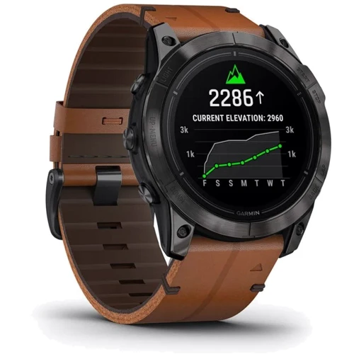 Смарт-часы Garmin Epix Pro (Gen 2) 51mm Sapphire Carbon Grey DLC Titanium with Chestnut Leather Band (010-02804-30): Время работы до 16 дней