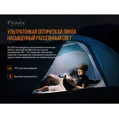 Ліхтар туристичний Фонарь Fenix LD30 с аккумулятором (ARB-L18-3500U): Елементи живлення 18650 / 2хCR123A