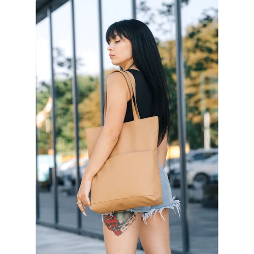 Женская сумка шоппер Sambag Shopper бежевая (93220026)