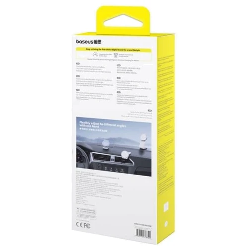 Держатель Baseus Car Holder Magnetic C02 Mega Wireless Charging 15W White (C40169003211-00) for Apple iPhone 16 I 15 I 14 I 13 I 12 series фото 18