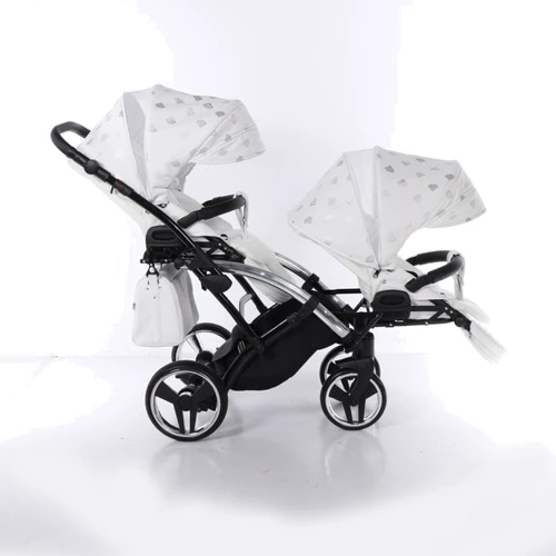 Универсальная коляска для двойни 2 в 1 Junama Glow Duo Slim 03, белый с серебристым (J-G-DUOs-03): Тип коляски Коляска для двойни