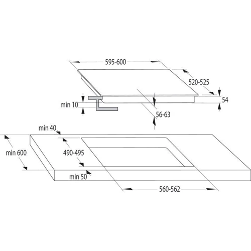 Варочная поверхность Gorenje IT641BSC7: Расположение панели спереди