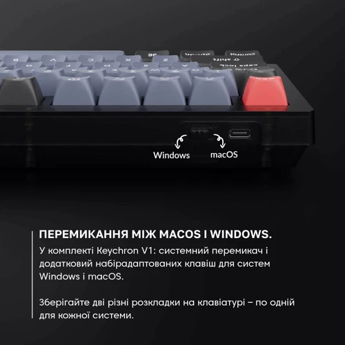 Клавіатура Keychron V1 Max 84 Key RGB Hot-Swap Gateron Jupiter Brown Knob Carbon Black (V1MD3_KEYCHRON) фото 9