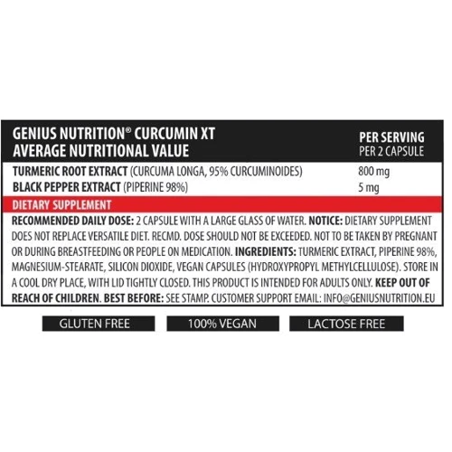 Genius Nutrition Curcumin-XT Куркумін 90 капсул: Стать Унисекс