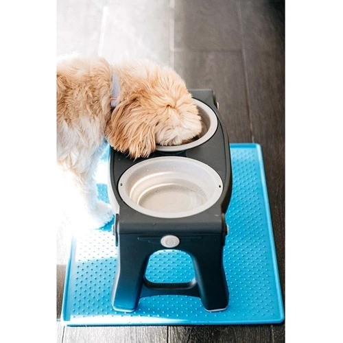 Миска Dexas подвійна Adjustable 2хPet Feeder з регульованими ніжками з нержавіючої сталі 960 мл Сірий (PW120432SS): Країна виробник Китай