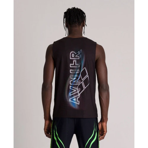 Спортивні футболки Arena Avnier Sleeveless Shirt 003215-500 M чорна з принтом: Склад Эластан, Полиамид