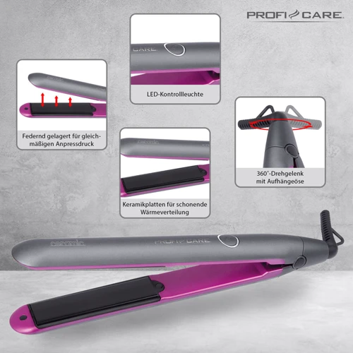 Випрямляч ProfiCare PC-HC 3072 Pink: Тип Выпрямитель