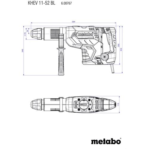 Перфоратор Metabo KHEV 11-52 BL (600767500): Потребляемая мощность, Вт 1500