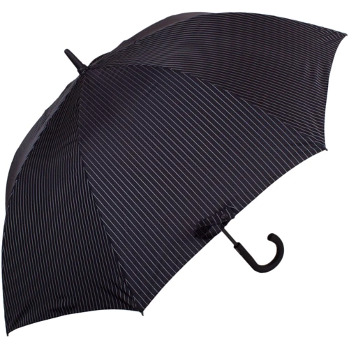 Зонт-трость мужской полуавтомат Fulton черный в полоску (FULG451-City-Stripe-Black)