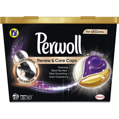 

Капсулы для стирки Perwoll All-in-1 для темных и черных вещей 27 шт.