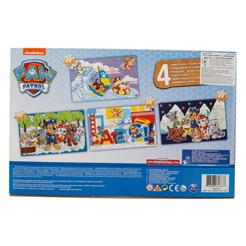 Набор из пазлов Spin Master 4 в 1 Щенячий патруль деревянный (SM98301/6032978)