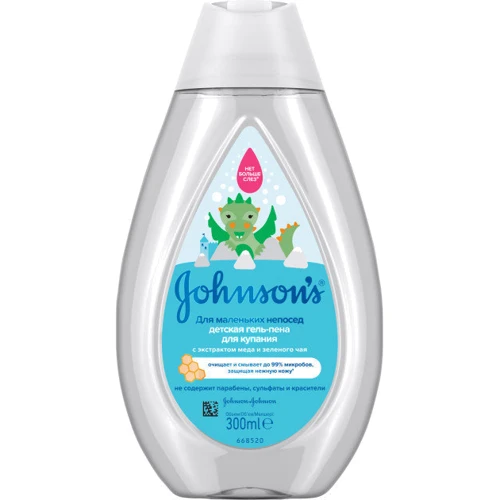Johnson's Baby Pure Protect Антибактеріальне дитяча гель-піна для душа "Для маленьких непосид" 300 ml