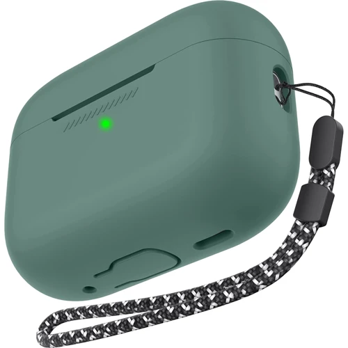 Чехол для наушников AhaStyle Silicone Case with strap Midnight Green (X003E46FGX) for Apple AirPods Pro 2