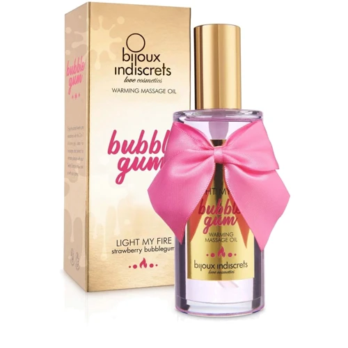 Разогревающее масло Bijoux Indiscrets Light my Fire – Strawberry Bubblegum