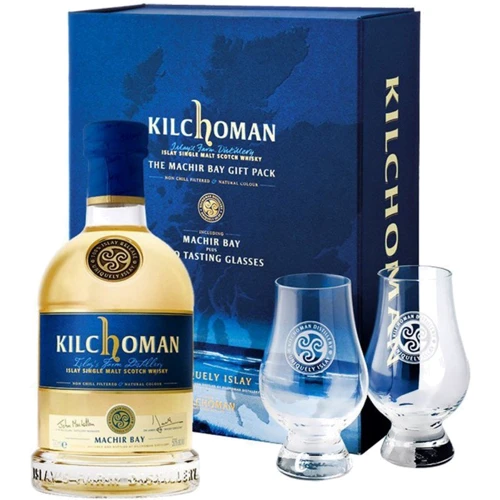 Виски Kilchoman Machir Bay с 2 бокалами (0,7 л) (AS68303)