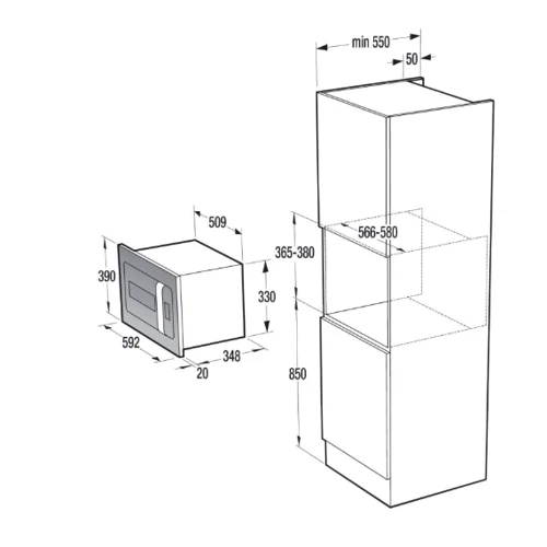 Вбудовувана мікрохвильова піч Gorenje BM235ORAB: Вага 18 кг