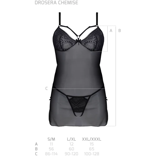Пеньюар ECO Passion DROSERA CHEMISE black XXL/XXXL