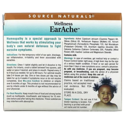 Source Naturals Wellness EarAche Средство от боли в ушах 48 таблеток: Форма выпуска Таблетки