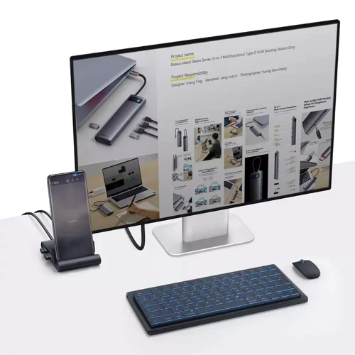 Зарядное устройство Baseus Pro Mate Docking Type-C to HDMI+2xUSB2.0+USB3.0+PD+SD/TF Black (WKMD000001) фото 8
