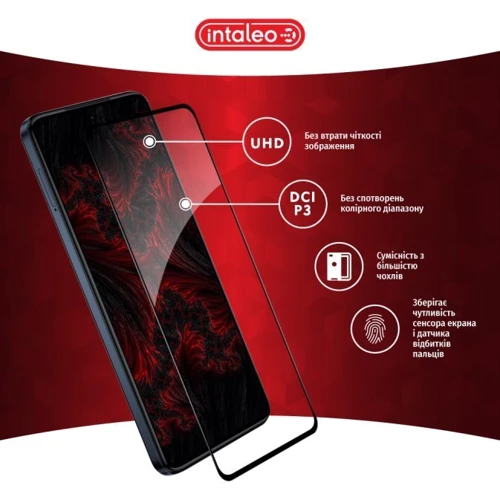 Аксессуар для смартфона Intaleo Tempered Glass Full Glue Black for Motorola Moto G84: Цвет черный