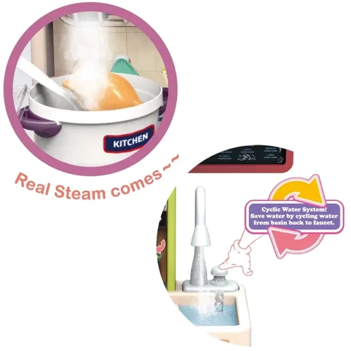 Кухня дитяча Dream Kitchen: 80+ аксесуарів, звукові та світлові ефекти, пара, блендер (93 T-3)