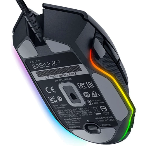 Мышь Razer Basilisk V3 USB Black (RZ01-04000100-R3M1): Длина кабеля 1.8 м