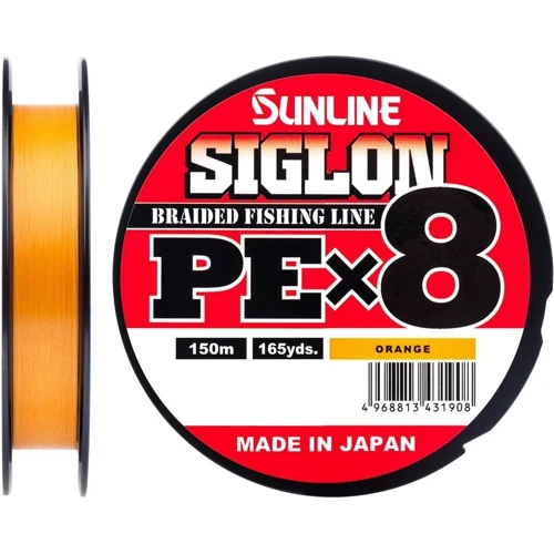 Шнур Sunline Siglon PE х8 150м, # 1.7 / 0.223мм, 30lb / 13.0кг, помаранчевий (1658.09.92)