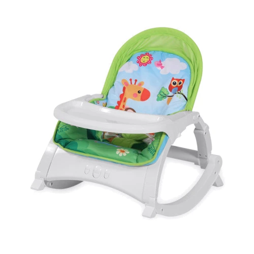Шезлонг-Качели Lorelli ALEX WITH TABLE (jungle green): Возраст с рождения