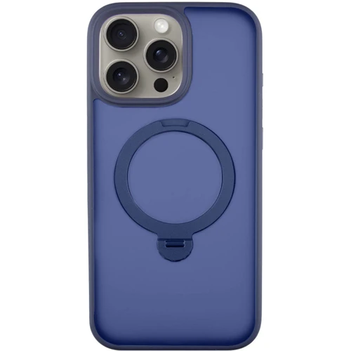 Чохол для iPhone Mobile Case Metal Buttons with MagSafe HQ Ring Dark Blue для iPhone 14 Pro Max