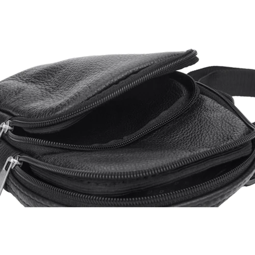 Чоловіча сумка-слінг Borsa Leather чорна (1t1022m-black): Тип ручки Плечовий ремінь, Без ручки