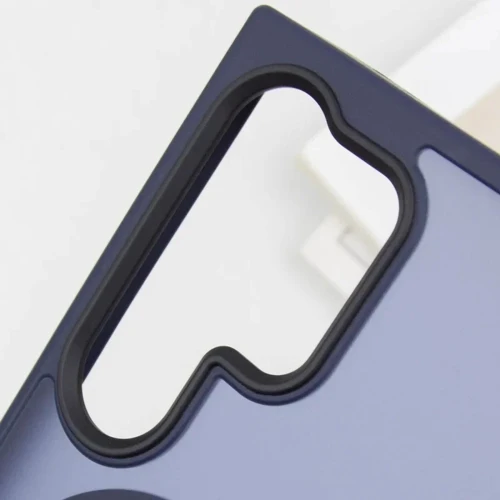 Чехол для телефонов Mobile Case TPU+PC Metal Buttons with MagSafe Colorful Navy Blue for Samsung S928 Galaxy S24 Ultra