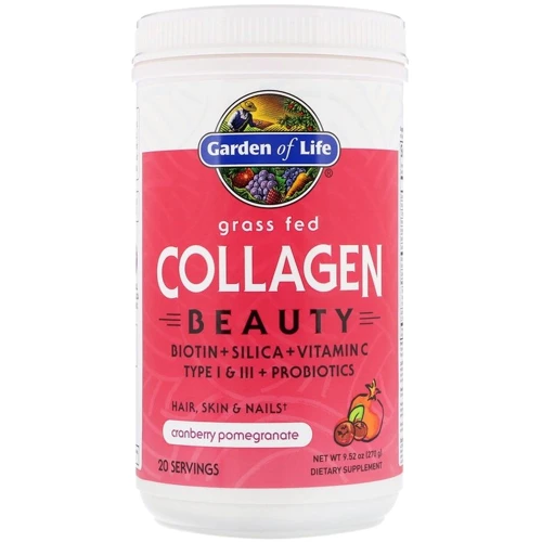 Garden of Life Grass Fed Collagen Beauty, Cranberry Pomegranate, 9.52 oz (270 g) (GOL-12455)