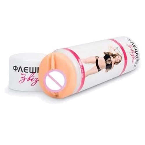 Двосторонній реалістичний мастурбатор копія вагіни і попки Олесі Малібу - ФлешНаш, 22x8 см
